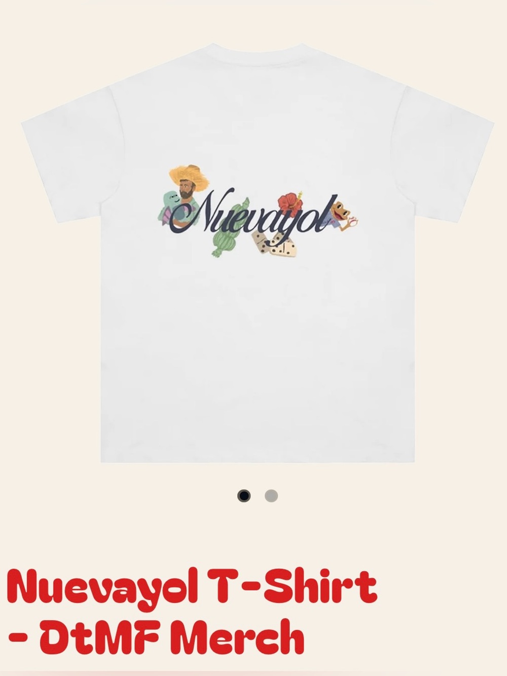 DTMF Nuevayol Graphic T-Shirt | White | Size Large | 100% Cotton | New